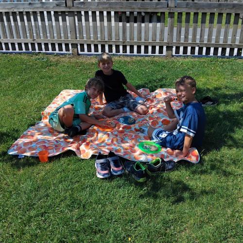 Kinder auf der Picknickdecke