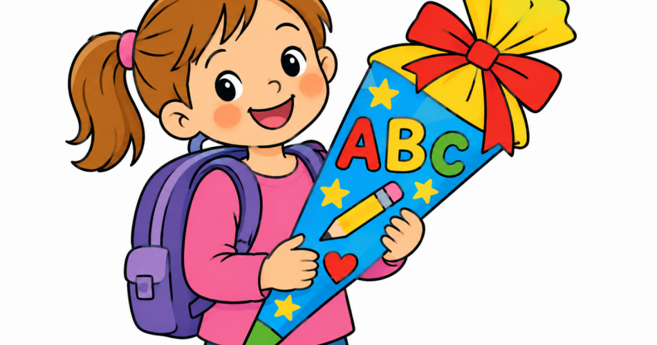 Bild zeit Kind mit Schultüte - mit KI erstellt